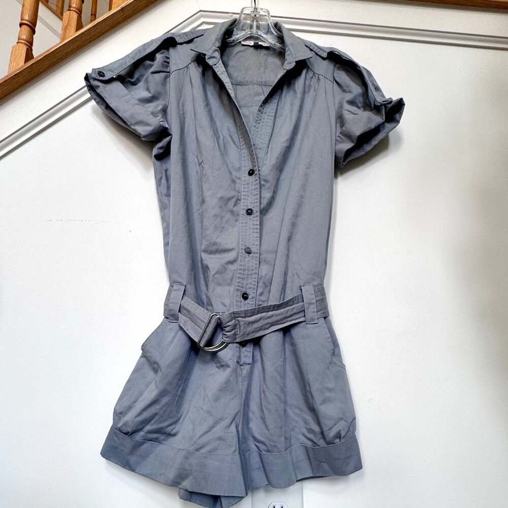 Maje Paris Gray Belted Utility Romper